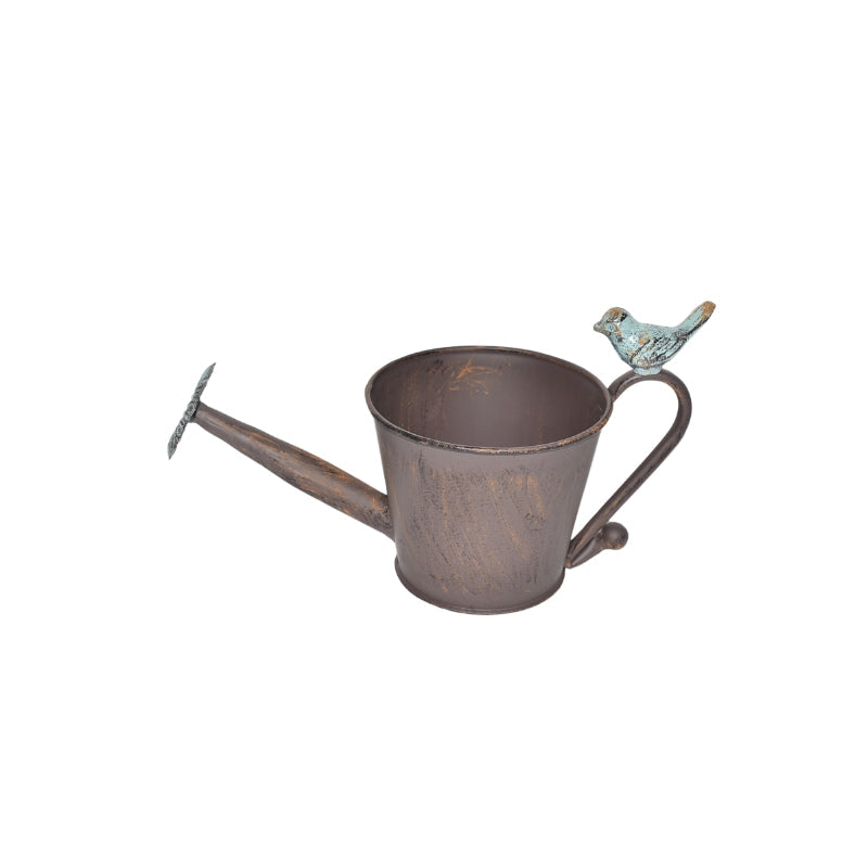 Watering Can Shape Potplanter w/Blue Flower 28x13x15cm