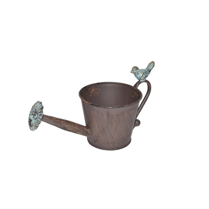 Watering Can Shape Potplanter w/Blue Flower 28x13x15cm