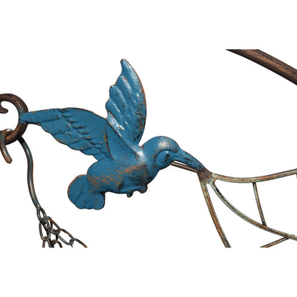 Hanging Potplanter w/Pot + Wall Bracket + Hummingbirds 34x18x55cm