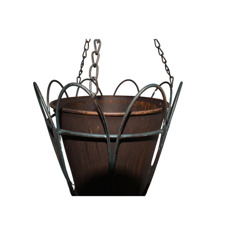 Hanging Potplanter w/Pot + Wall Bracket + Hummingbirds 34x18x55cm