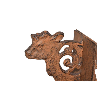 Cast Iron Fleur Cow Bookends Set 9x11.5x15cm