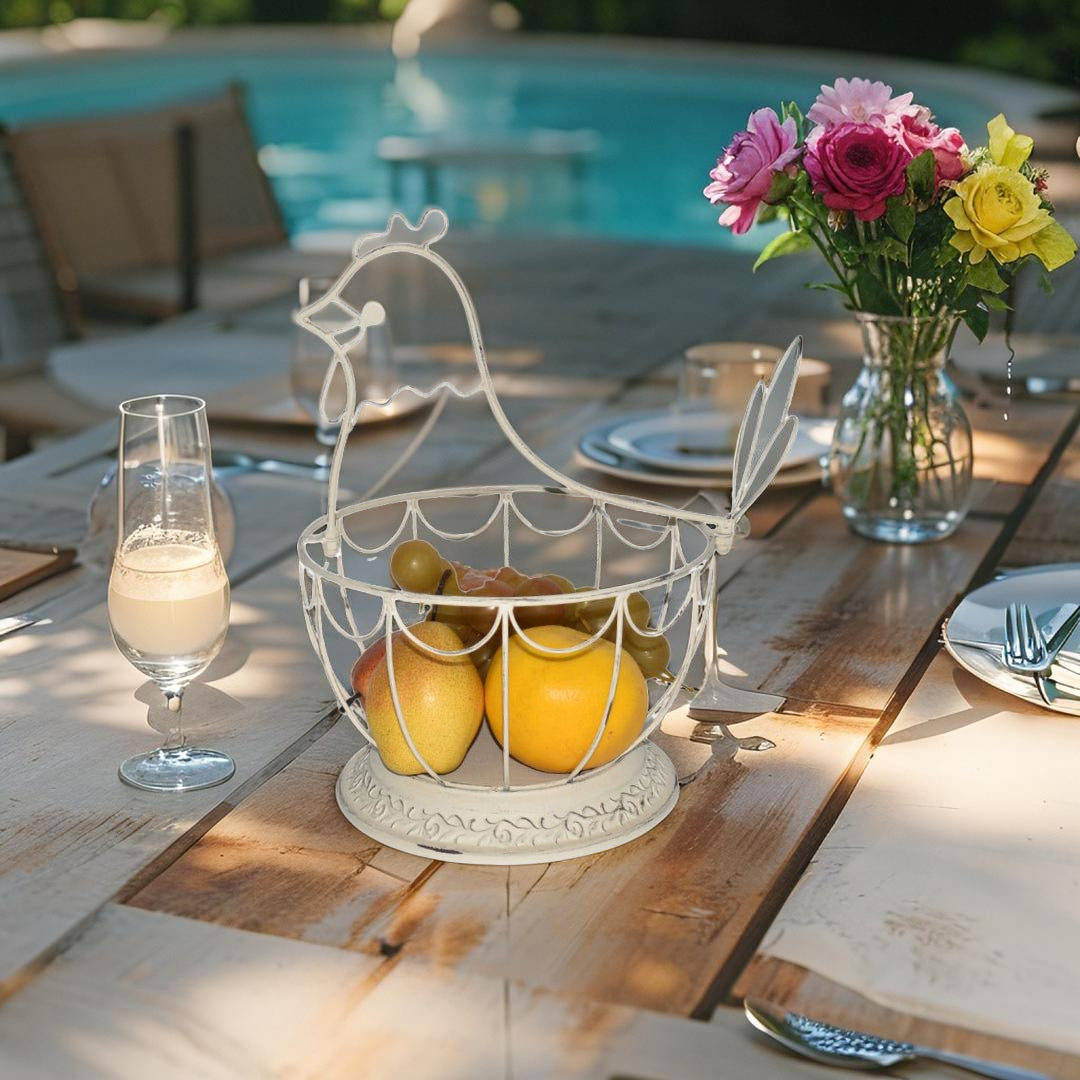 Chicken Shape Footed Bowl/Basket 30x25x25.5cm