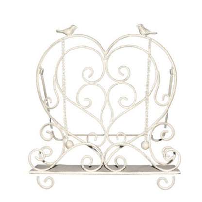 Heart-Shape Recipe/Book Stand w/Birds 32.5x25x35cm