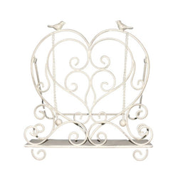Heart-Shape Recipe/Book Stand w/Birds 32.5x25x35cm