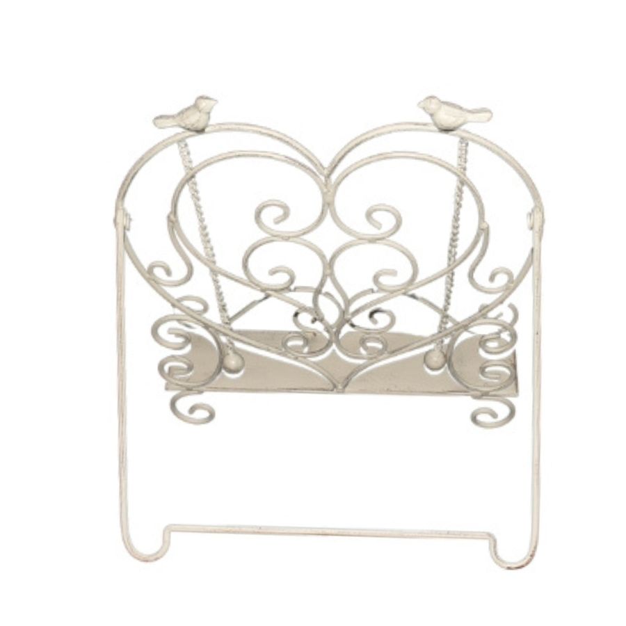 Heart-Shape Recipe/Book Stand w/Birds 32.5x25x35cm