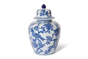 Willa - 37cm Porcelain Ginger Jar - Home Decorative Vase - Blue/White