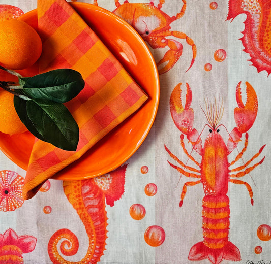 Ocean Tablecloth - Pink/Orange