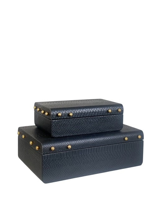 100K Black Studded Decor Box: Small 24X15X8Cm