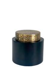 103M - Jar Antique Brass/Black Croc 12X11Cm