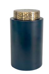 103N - Jar Antique Brass/Black Croc 20Cm