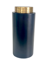 103P - Jar Antique Brass/Black Croc Lrg 24Cm