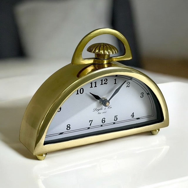 108P Crescent Gold Clock 21X17Cm