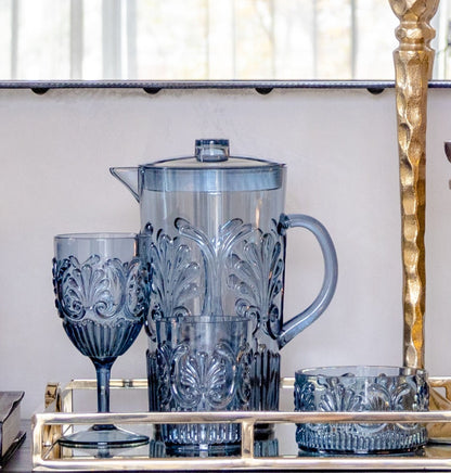 17Bl - Acrylic Snack Bowl Blue 13X7Cm Scollop