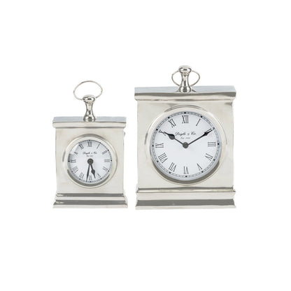 110Gw - Rectangle Mantle Clock White Face Shiny Large