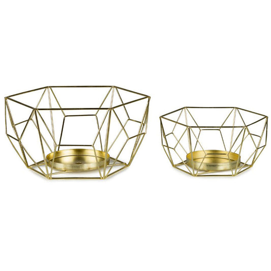 Set/2 Nested Luxe Geometric Candleholder 22x11/16x8cm(1/12)