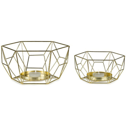 Set/2 Nested Luxe Geometric Candleholder 22x11/16x8cm(1/12)