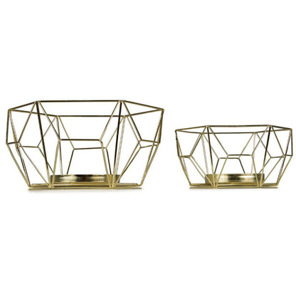 Set/2 Nested Luxe Geometric Candleholder 22x11/16x8cm(1/12)