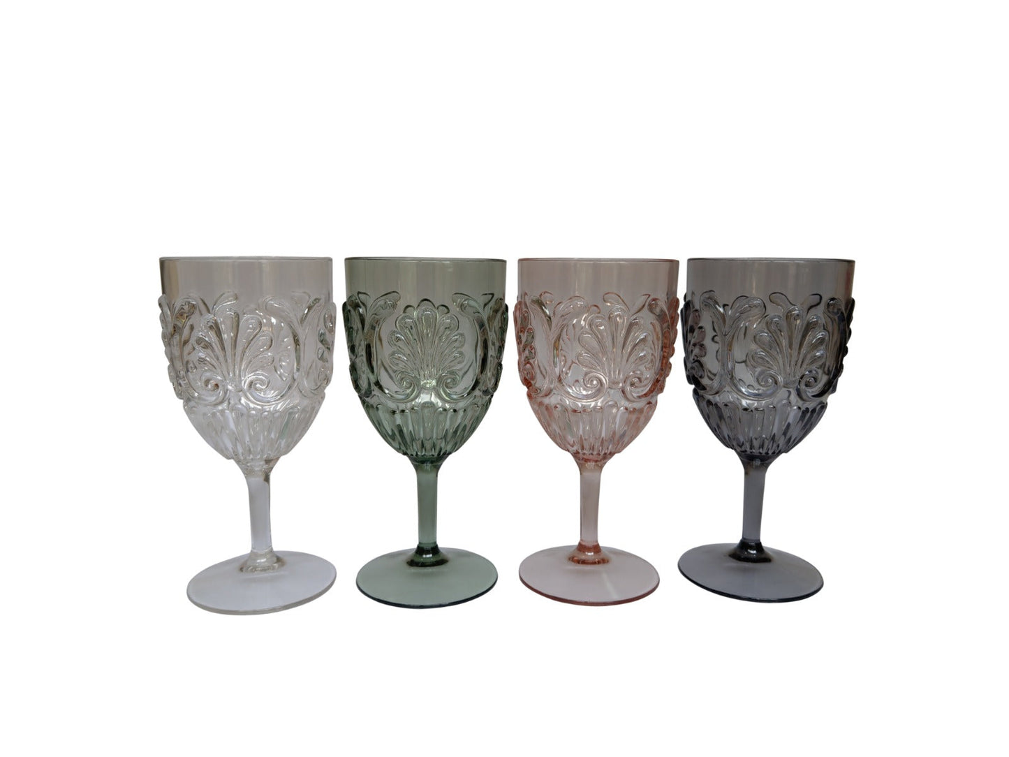 11Cl - Acrylic Wine Glass Scollop: Clear