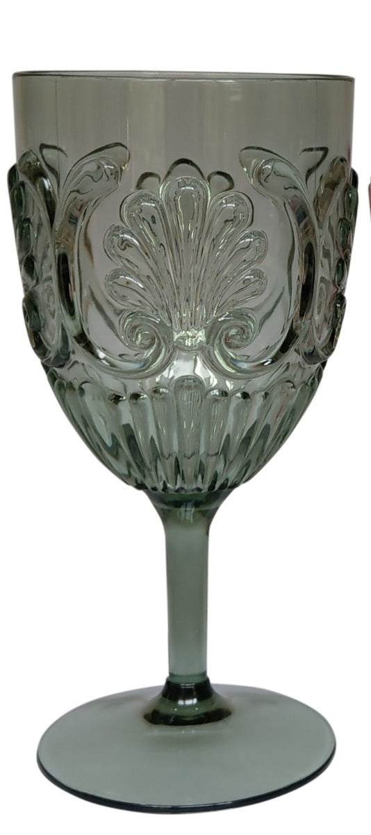 11Gr - Acrylic Wine Glass Scollop: Sage Green -  Shes Coming Back For Summer 2026!!
