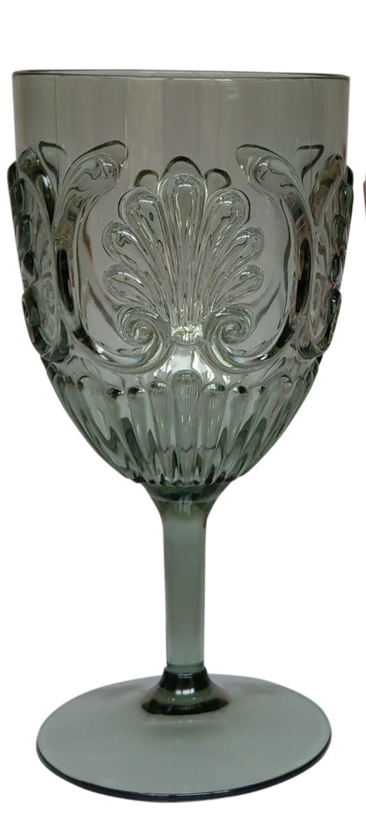 11Gr - Acrylic Wine Glass Scollop: Sage Green -  Shes Coming Back For Summer 2026!!