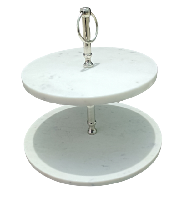 125G - Two Tier Marble Cake /Biscuit/Cheese Stand