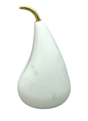 125C - Marble And Gold Stem Pear 17X10Cm