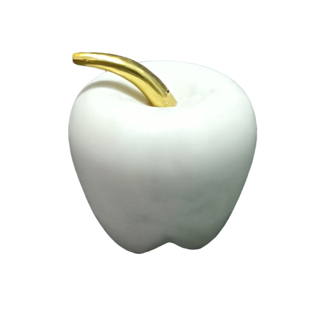 125D - Marble And Gold Stem Apple 8X6.5Cm