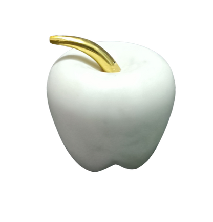125D - Marble And Gold Stem Apple 8X6.5Cm