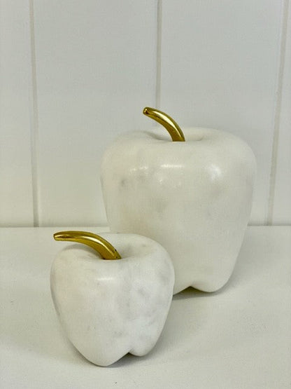 125D - Marble And Gold Stem Apple 8X6.5Cm