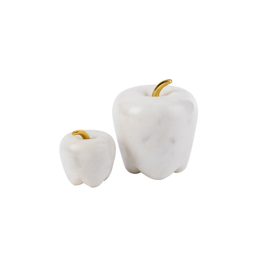 125D - Marble And Gold Stem Apple 8X6.5Cm