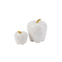 125D - Marble And Gold Stem Apple 8X6.5Cm