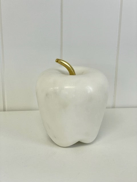 125D - Marble And Gold Stem Apple 8X6.5Cm