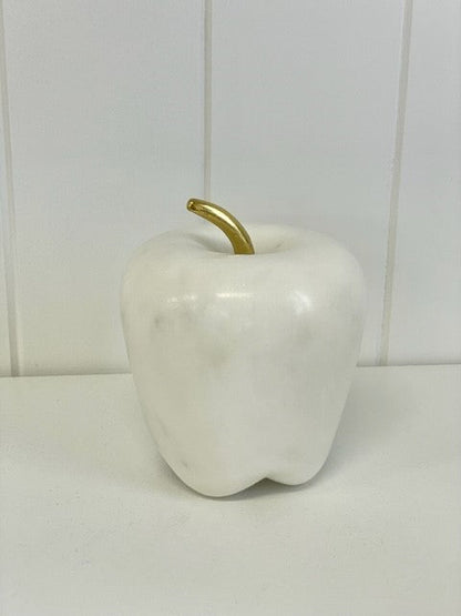 125D - Marble And Gold Stem Apple 8X6.5Cm