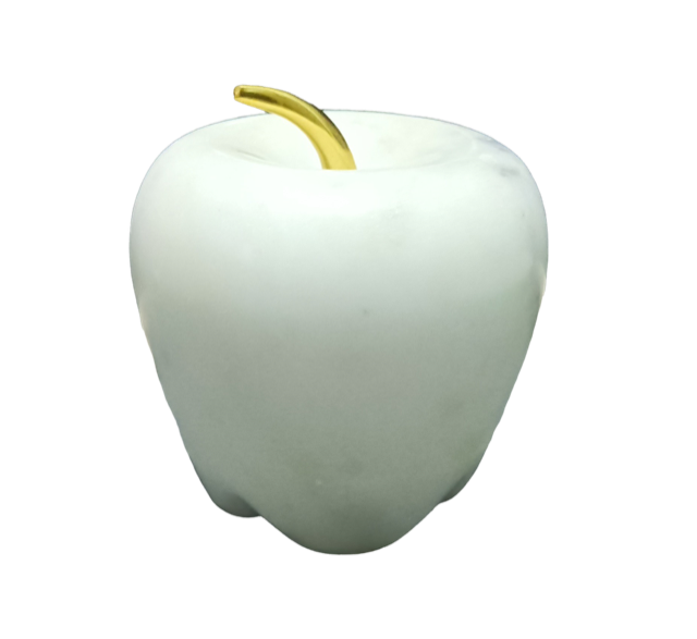 125E - Marble And Gold Stem Apple 15X10Cm