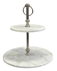 125G - Two Tier Marble Cake /Biscuit/Cheese Stand
