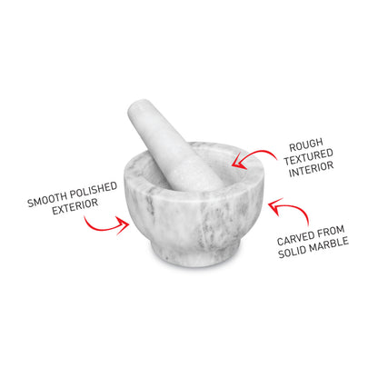 Marble Footed Mortar And Pestle - White