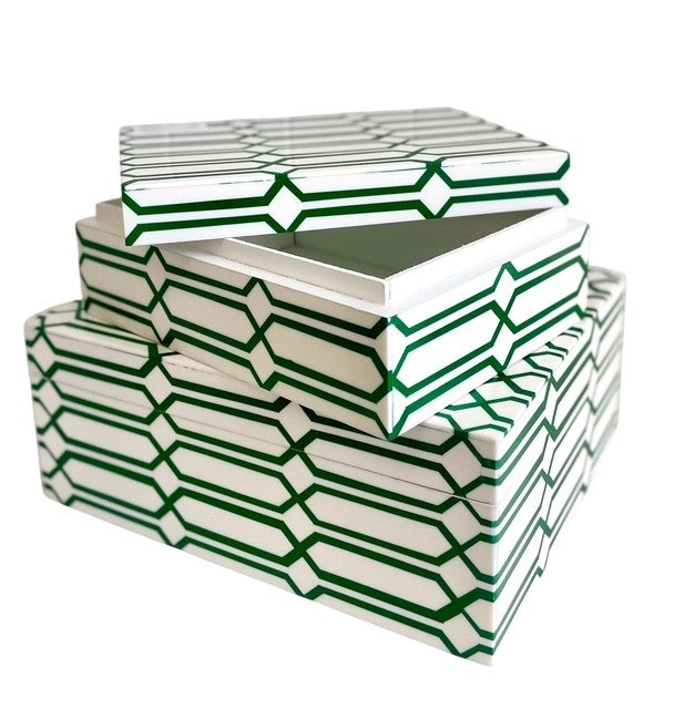 130C Resin Decor Box Moss Green Links Large
