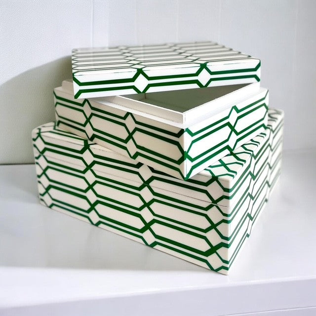 130B Resin Decor Box Moss Green Links Small