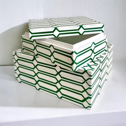 130B Resin Decor Box Moss Green Links Small