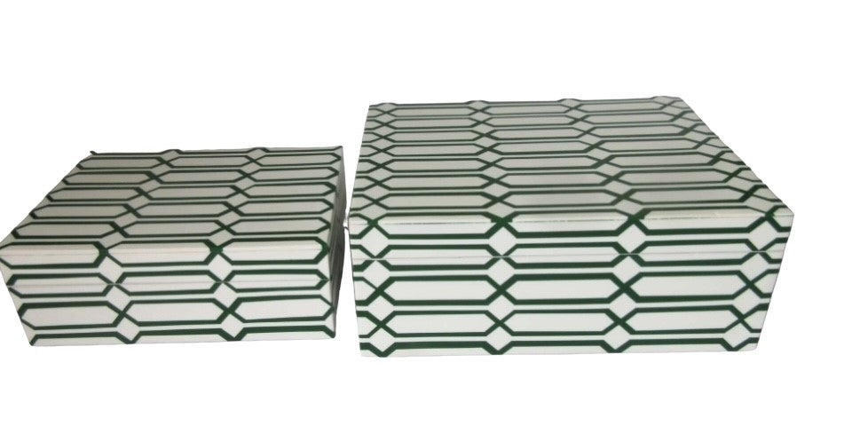 130C Resin Decor Box Moss Green Links Large