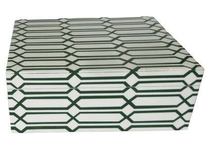 130C Resin Decor Box Moss Green Links Large