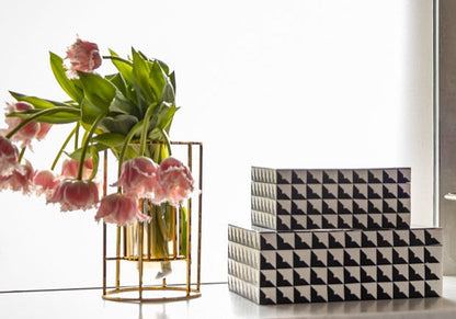 130U - Houndstooth Decor Box Sml 21X16X9