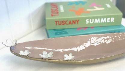 131B - Oval Soft Pink Enamelled Bowl 51Cm