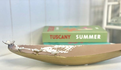 131B - Oval Soft Pink Enamelled Bowl 51Cm