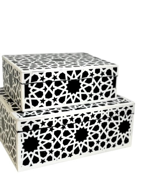 131D Black/White Décor Box 21Cm X 16Cm