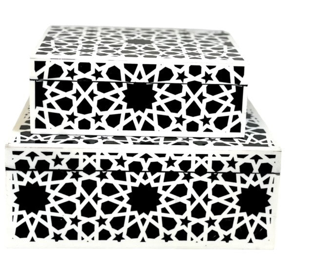131D Black/White Décor Box 21Cm X 16Cm