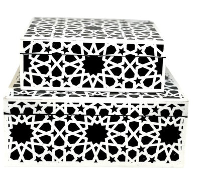 131D Black/White Décor Box 21Cm X 16Cm