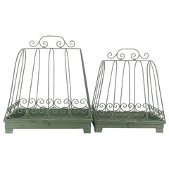 Set/2 Nested 'Handbag' Conservatory Style Planters 46x28x45/38x24x38cm