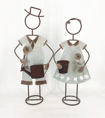 Set/2 Asst Gardening Kids w/Planters 34x16x82/33x18x73cm