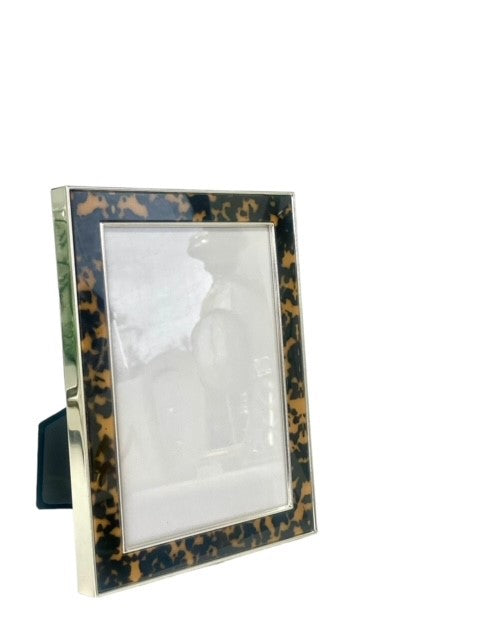 135H Enamel Tortoise Print W/Silver Frame 4X6